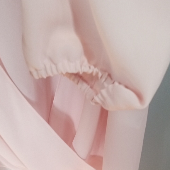 J. Jill Light Pink Women's Draped Sheer Blouse Size Small - Picture 5 of 8